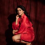 Madhurima Tuli Instagram - Red 🌶️ 😛❤️ Stylist @simstyles20 Outfit @themudy.official Accessories @the.fun.company Footwear @londonrag_in Photographer @mirajverma_photography HMU @sunny_makeup_artist #red #dress #award #grateful