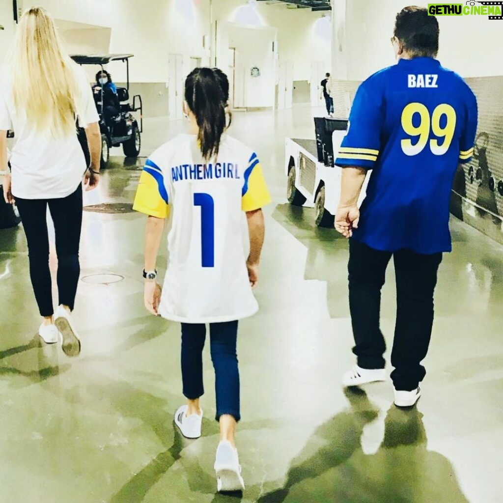 Madison Taylor Baez Instagram - Walking To The Stage. I have made this walk with my dad at my side over 200 times in my young career. I began performing on stages at 5 yrs old. I have been blessed to have performed at many of the biggest stages in stadiums, arenas and on television. This walk to the stage with my Dad every time represents our bond and hard work. All the while him battling stage 4 colon cancer for going on 8 yrs. Are walks are just getting started Dad. I love you so much. #singer #singer #singersongwriter #singersspotlight #anthemgirl #singersofinstagram #actor #actress #ramshouse #rams