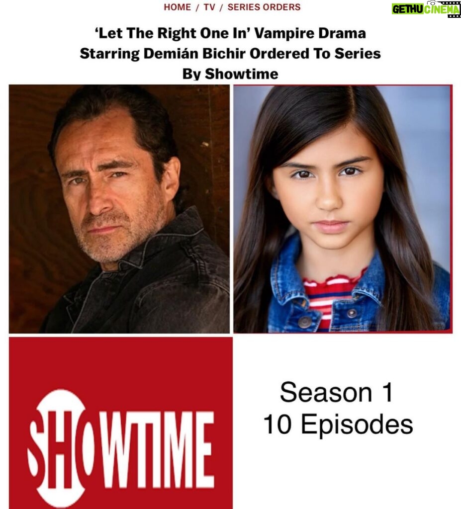 Madison Taylor Baez Instagram - I am excited to announce that my pilot for the showtime series “Let The Right One In” has been picked up and is going to series with 10 episodes in season 1. I am starring as Vampire Eleanor Kane along with Academy Award Nominated Actor Demian Bichir who plays my father. I am so happy for the whole cast and everyone involved it’s going to be a incredible show. . #actorslife #showtimeseries #youngselenanetflix #singers #selena #selenanetflix #schullerkids #selenaquintanilla #tvactor #tvactress #madisonbaezmusic #followme #schullertalent #youngselenanetflix #topvocalist #tiktok #selenatheseries #kidsofinstagram #actress #actor
