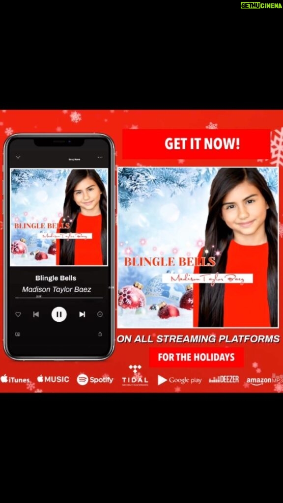 Madison Taylor Baez Instagram - Get 11 Fun Christmas Songs!! My Album "Blingle Bells" On All Steaming Platforms For You And Your Family To Enjoy For The Holidays. #singer #singers #christmassongs #itunes #actress #actor