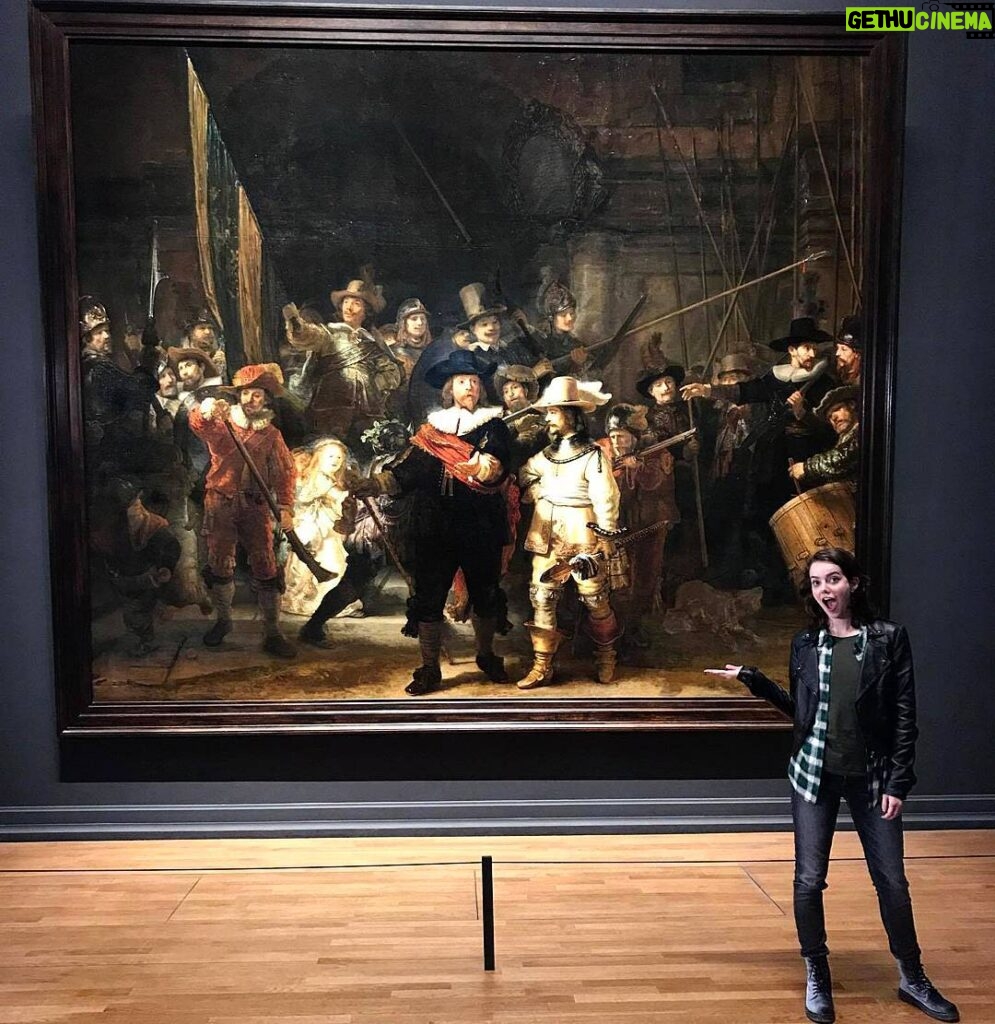 Maemae Renfrow Instagram - I got to see #Rembrandt's #TheNightWatch up close and in person @rijksmuseum ! It was #stunning... I love my job! #Art #Museum #HunterStreet #Nickelodeon #Nick #Mystery Rijksmuseum