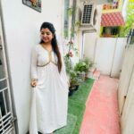 Mahalakshmi Shankar Instagram - Beautiful white georgette dress from @kannamma_clothing