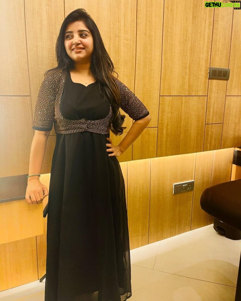 Mahalakshmi Shankar Instagram - Beautiful black soft georgette dress from @hamsini_boutique