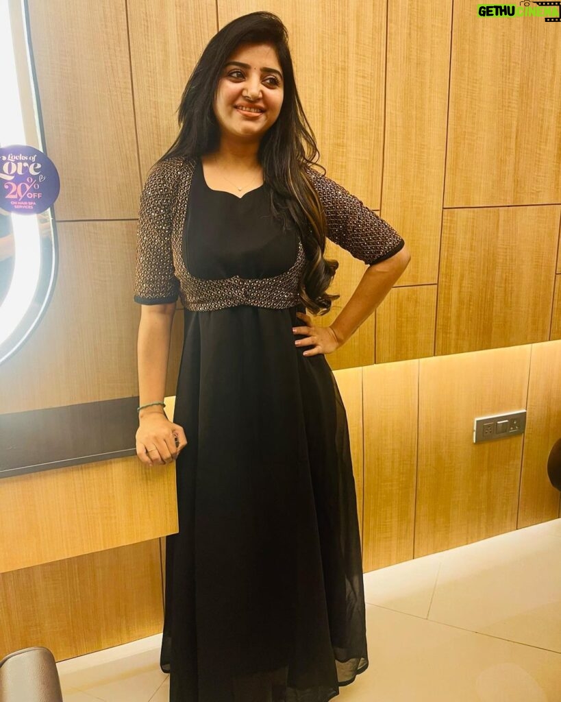 Mahalakshmi Shankar Instagram - Beautiful black soft georgette dress from @hamsini_boutique