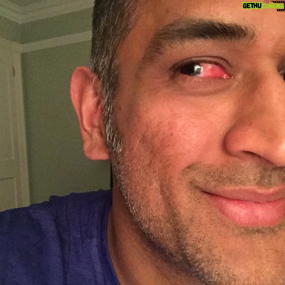 Mahendra Singh Dhoni Instagram - That's what happens when u get hit by bails,lucky only had to keep wkts with blurred vision and pain