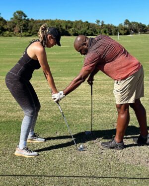 Malik Yoba Instagram - Great time supporting a great cause @bgca_clubs  and teaching @sagesteele and @rchatty a little something about the game I love ⛳️🏌🏽‍♀️