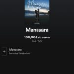 Manisha Eerabathini Instagram - My second single “Manasara” just hit 100k streams! No music video, no visuals, no marketing budget (lol), a bunch of unreleased video footage and I didn’t even finish the promo reels I had planned when I released the single on streaming platforms 🙊 Just the audio ☺️ This is huge for me. A victory for no one else but me. Tells me to keep going and so I will. I shot a video for this 2 years ago that never got completed. I’m going to use the footage to release a lyrical video on my YouTube very soon! Stay tuned ✌🏻 1. My @spotifyforartists page 2. Footage from the video shoot in San Francisco, 2021 3. Studio session with @robbierosenlive in New York, 2021 4. Listening to a mix on a train in New York 5. More video footage 6. Final vocals recording in Gilroy! 7. Another mix listening party lol Everywhere