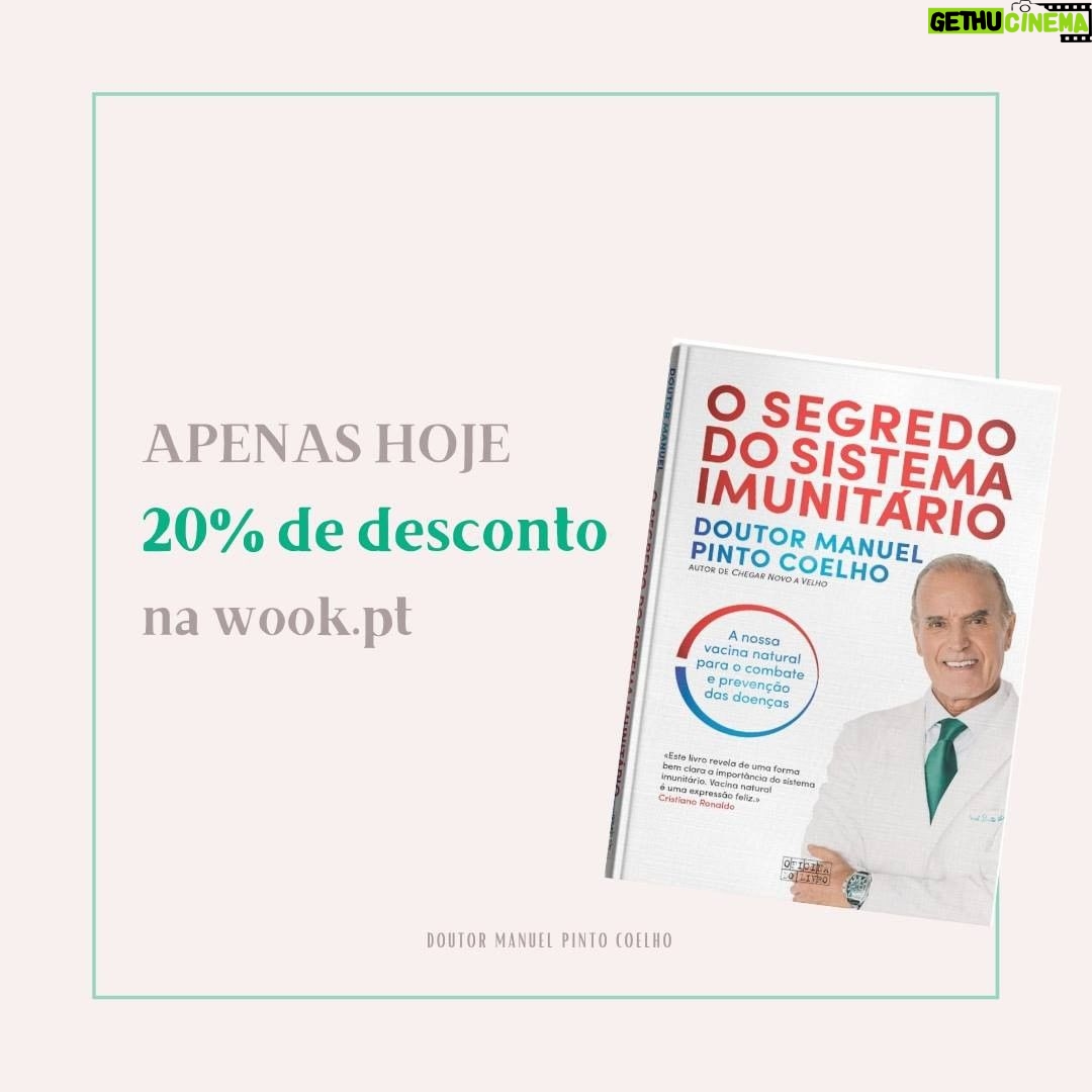 Manuel Pinto Coelho Instagram - APENAS HOJE 🙌 20% DE DESCONTO! Clique no link da bio e vá diretamente para a página de venda do livro. #osegredosistemaimunitário #doutorpintocoelho #imunidade #vitaminaD #vidasaudavel #healthyfood #antiinflammatory #healthygut #healthbenefits #nutricaoesaude #dicadesaude #bemestar #vivercomsaude #saudeemprimeirolugar #maissaude #healthy #digestivehealth