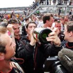 Marc Priestley Instagram - The ‘champagne moments’ in #F1 might be rare, as they are in any industry, but they’re super important. It’s not about the drink, or even restricted to winning races, but celebrating success in any team is a key springboard to the next level up. Wether you hit a target at work or complete your job list at home, give yourself a little ‘champagne moment’ & appreciate what you’ve achieved before going bigger & better next time. #celebrate #success #Formula1 #teamwork #pitstop #winning