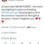 Maria Hinojosa Instagram - #911neverforget ♥️💜♥️💜♥️