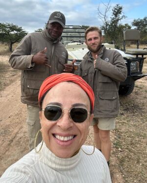 Maria Hinojosa Instagram - That’s a wrap. See the sleeping lions too. Practiced silence. Opened my eyes and ears. Witnessed the unbelievable. Filled with hope. So grateful to my fam for supporting me to come all alone on Safari. Gracias Busami and  @st_john_gunn Life changing 🌍🇿🇦🙏🏽🐆🐆🐆🐘🐘🐘🐘🦒🦓