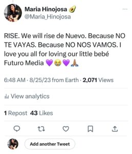 Maria Hinojosa Instagram - Thinking about my colleagues-those who lost their jobs-and those who stayed. Thank you always for your dedication and hard work. This is the worst day. But OPERACIÓN FUTURO FÉNIX is ON. I’m a boxer. I’m down. But not out. 💔