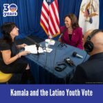 Maria Hinojosa Instagram - From @futuromedia and @prxofficial, #nowplaying a new @latinousa podcast 🎙️ @maria_la_hinojosa and Latino USA producer @reynaldoleanosjr join @vp Kamala Harris aboard Air Force Two as the vice president makes her way to Miami, Florida, as part of her “Fight For Our Freedoms” college tour. Later, Maria sits down with Vice President Harris for a one-on-one interview where they discuss young Latino voters’ participation, reproductive rights, immigration, and more. Editorial note: This interview was recorded in September of 2023 before the current crisis in Gaza began.