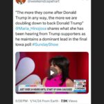 Maria Hinojosa Instagram - I report what I hear on the ground. And this is what I heard. From women….But what I said at the beginning of this clip is also true… Latinos are the fastest growing demographic group in Iowa. In 2020, 20,000 Latinos in caucused. That means they got out of their houses, in their cars, and drove someplace to stand in support of their candidate. It’s also true that many Latinos in Iowa voted for Trump last time. Onto more frivolous things… I chose pink. But I didn’t realize I was choosing Barbie pink! Always behind the times. And of course I also have complicated feelings about that whole thing. But I think it looks cute. ☺️ It was really special for me to be on the premier weekend of Jonathan Capehart‘s new show. We are old reporting buddies and have deep respect for each other. @capehartj @weekendcapehart @joan_m_walsh too !