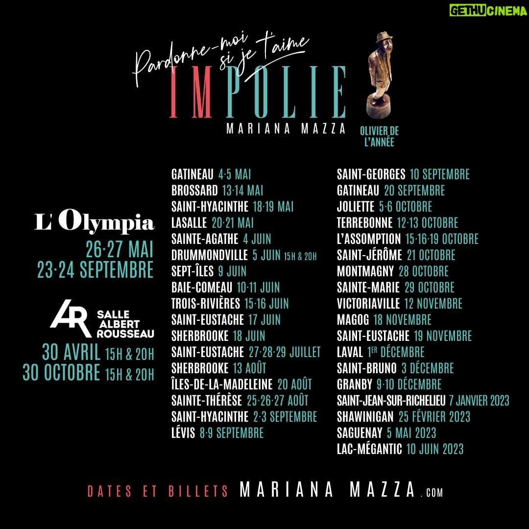 Mariana Mazza Instagram - Merci tellement à tout le monde pour ces deux soirs de première exceptionnels! J'ai vraiment eu du fun, comme chaque soir que je vous présente mon show. Pour voir mon nouveau show : marianamazza.com/spectacles