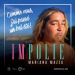 Mariana Mazza Instagram – La gang.
Comme vous, j’ai passé un bel été…
Voici toutes mes dates de show jusqu’à la fin de la tournée de mon spectacle Impolie – Pardonne-moi si je t’aime.
Oui, vous avez bien compris.
C’est bientôt fini.
Si vous l’avez pas encore vu, ce sont vos dernières chances de le faire.
Très hâte de venir vous voir un peu partout au Québec.
On se voit où?
marianamazza.com