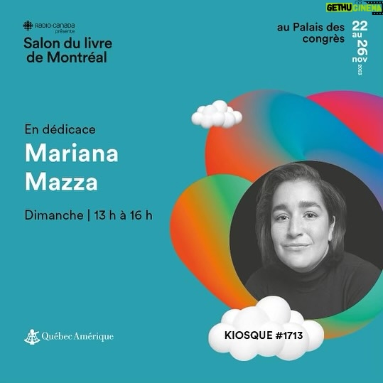 Mariana Mazza Instagram - Ce dimanche. Entre 13 et 16. Salon du livre. Je te dedicace mon livre pis celui des autres. Comme tu veux 🥷🏻 @quebecamerique