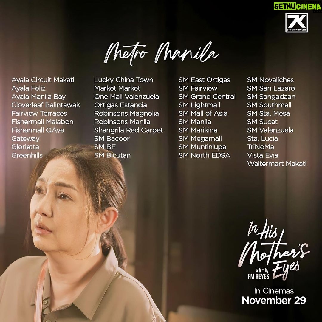 Maricel Soriano Instagram - NOW SHOWING! ❤️❤️❤️ Sugod na sa mga sinehan ngayong araw at manood ng pinaka-inaabangang drama movie ng raon. In His Mother’s Eyes starring Roderick Paulate, LA Santos and Ms Maricel Soriano. Directed by FM Reyes. #IHMENowShowing #InHisMothersEyes #ihme #inhismotherseyesnowshowing