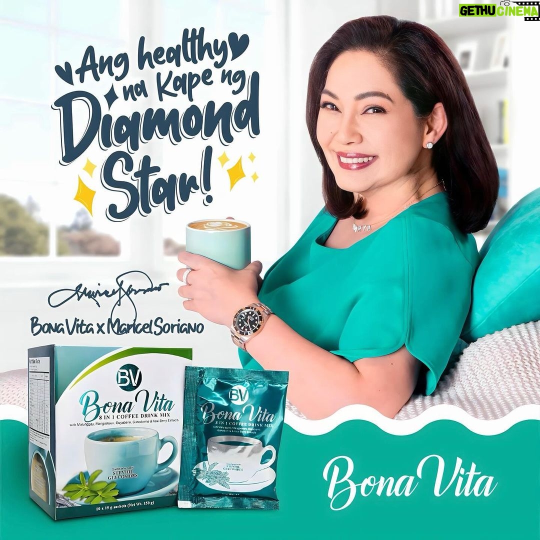 Maricel Soriano Instagram - Maganda ba ang coffee ng Diamond Star? MAGANDA! Mga anak, the healthy good news is out! Dahil dumating na ang newest and timeless Brand Ambassador of the Bona Vita Family-the Diamond Star, Maricel Soriano! Na-reveal na nga ang #HealthyKapeNgDiamondStar It's a forever commitment dahil sa healthy and yummy blend in every cup! Maganda pa sa katawan dahil filled with healthy benefits ang Bona Vita 8-in-1 Coffee Mix! #BonaVitaxMaricelSoriano #BVxMS☕️💎