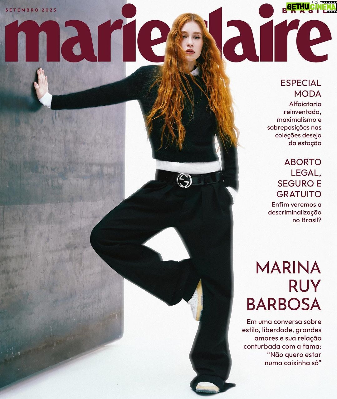 Marina Ruy Barbosa Instagram - Ela vive no topo há anos e sua influência só aumenta. Começou a trabalhar na televisão aos 8 e nunca mais saiu de cena. Virou um fenômeno nas redes sociais, um ícone de moda contemporâneo e uma empresária de sucesso. #MarinaRuyBarbosa é nossa estrela de capa de #MarieClaireSetembro🤩 No ensaio, fotografado em Milão, Marina apresenta looks da coleção Fall/Winter da #Gucci, fala sobre o seu estilo, expõe os efeitos (e consequências) da fama, além de refletir sobre relacionamentos, desejos e liberdade. #MarieClaireBrasil chega no app @globomais nesta quarta (30) e nas bancas a partir de 1º de setembro. Quer ler já? Só acessar o nosso site. Diretora de redação: @mariaritaalonso Entrevista: @anasersi Fotos: @bohdanovbo (MKS Milano) Direção criativa: @pabloquoos Edição de moda: @fe_ary Maquiagem: @sabinapinsone (MKS Milano) Cabelo: @erissonmusella (Blend MGMT) Produção executiva: @vandecazimmermann Assistente de moda: @marimarq Assistentes de fotografia: Andrea Serioli, @egor.ee e @cyaldella Agradecimentos: @mksmilano e @vitorsouza___ Marina Ruy Barbosa usa: camisa, suéter, calça, cinto e tênis Gucci Fall/Winter 23