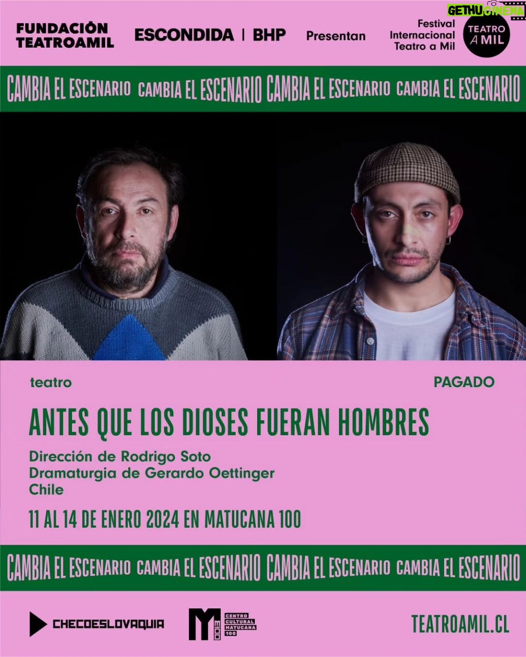 Mario Horton Instagram - Volvemos! Entradas a la venta en el siguiente link: https://teatro-a-mil.ticketplus.cl/events/antes-que-los-dioses-fueran-hombres-tTAM2024 Matucana 100