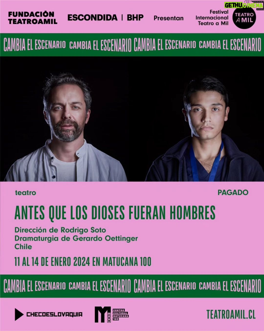 Mario Horton Instagram - Volvemos! Entradas a la venta en el siguiente link: https://teatro-a-mil.ticketplus.cl/events/antes-que-los-dioses-fueran-hombres-tTAM2024 Matucana 100
