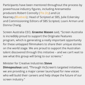 Markella Kavenagh Instagram - Thank you so much to @wearevicscreen @arenamedia_australia @sbs_australia and @screenaustralia for giving ‘Into the Blue’ (@intothebluefilm) the green light ! We are immensely grateful and cannot wait to bring the film to life — Katie (director/co-writer) & Markella (co-writer) x