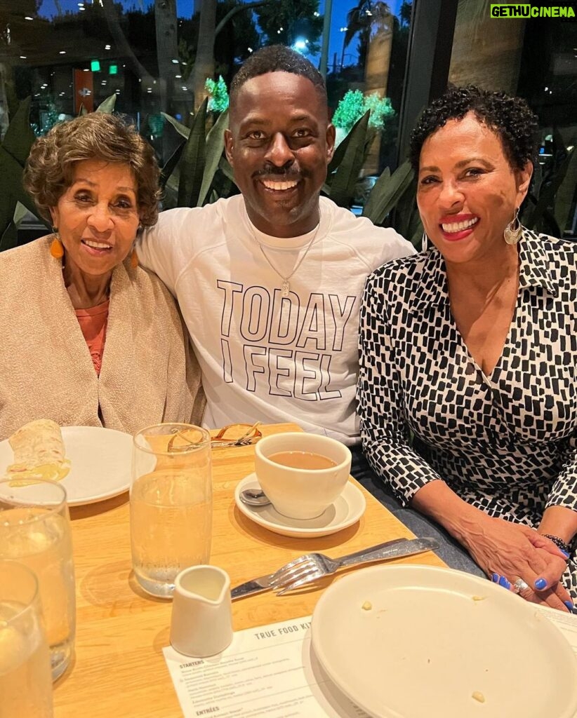 Marla Gibbs Instagram - We were celebrating more and had a surprise visit from the talented and sweet @sterlingkbrown What a gift! ❤️❤️❤️