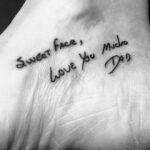 Marlee Matlin Instagram - Today’s my dad’s 10th anniversary of his passing. The photo of the two of us was taken about three months before he died. It is one of my absolute favorite photos. Also I had his writing tattooed on my ankle/foot. Missing him so very much and he continues to live in my heart everyday, and forever. #daddysgirl #donaldmatlin #10-4-13 @lukewessman ( thank you Luke for tattooing this beautiful piece ) 🤟🏼🤟🏼
