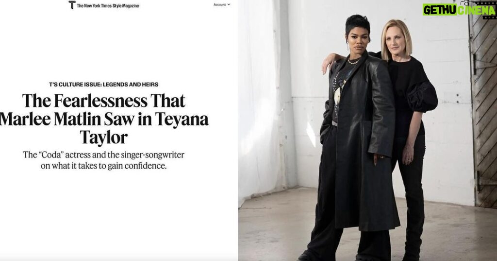 Marlee Matlin Instagram - @teyanataylor has the “it” factor. You can read about my thoughts of this fearless woman in @tmagazine.