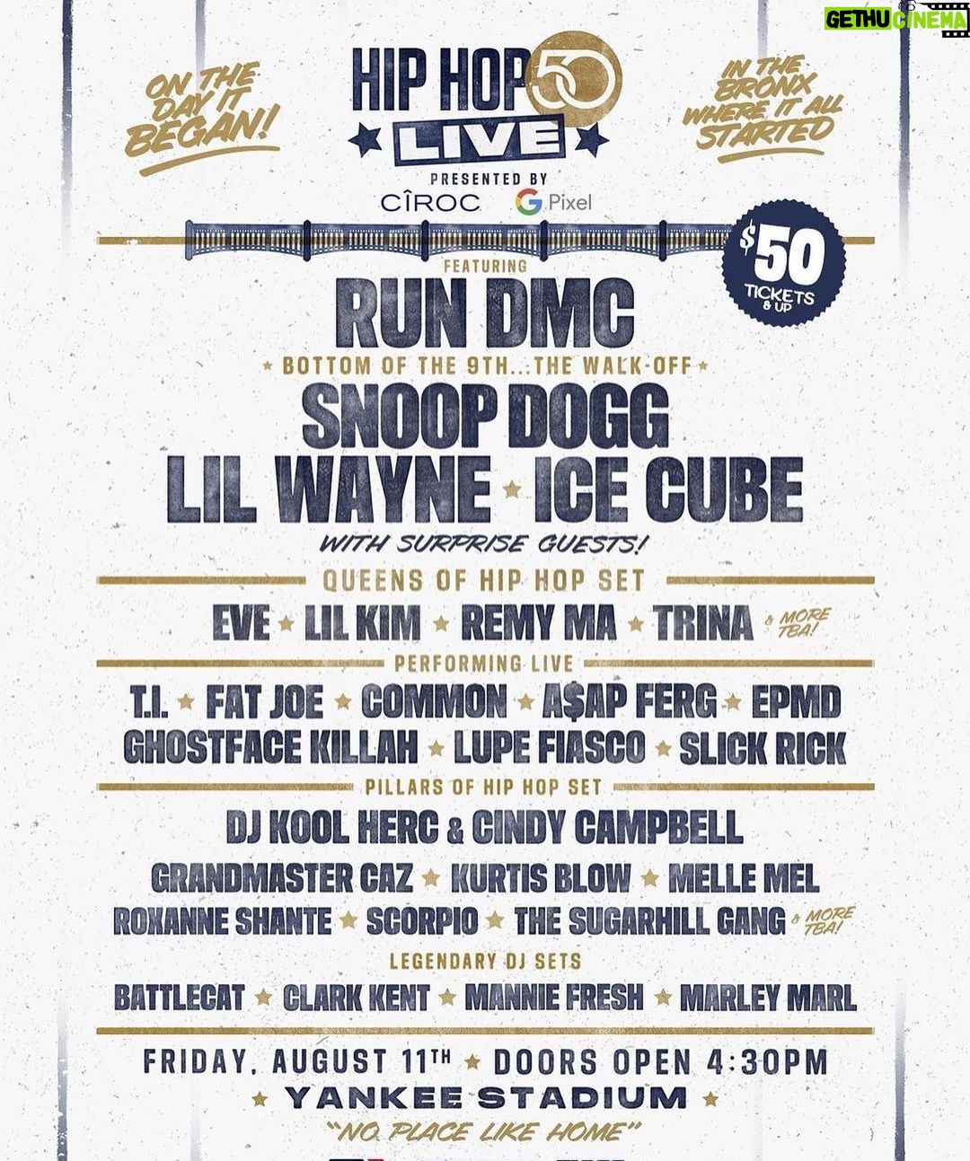 Marley Marl Instagram - You don’t want to miss this august 11th get your tickets @hiphop50 #hiphop #50yearsofhiphop