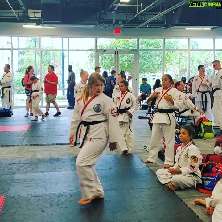Marlon Jackson Instagram - Sophia a black belt now, Noah too, doing her form at a tournament in Florida. #study peace marlon jackson.