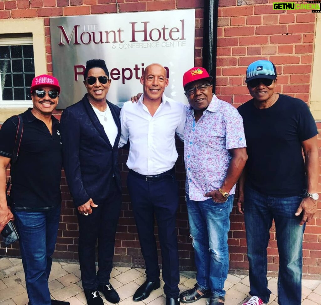 Marlon Jackson Instagram - The brothers and I with Roy Bernard, the investor in the youth center we visit in Wolverhampton England, in front of his hotel in Wolverhampton. #studypeace marlon jackson #bekind carol jackson