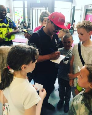 Marlon Jackson Instagram - Me signing autographs for some kids at the youth center we visit in Wolverhampton, UK. This is a wonderful place, it help  keep kids off the streets. They have a dance studios for performing arts, Pro Tools studio for those who have an interest in music, soccer field and much more. Mr. ROY BERNARD and his team of investors did a wonderful job in building this facility, thank you, we need more people like your team in the world. #job well done
#studypeace marlon jackson  #bekind carol jackson