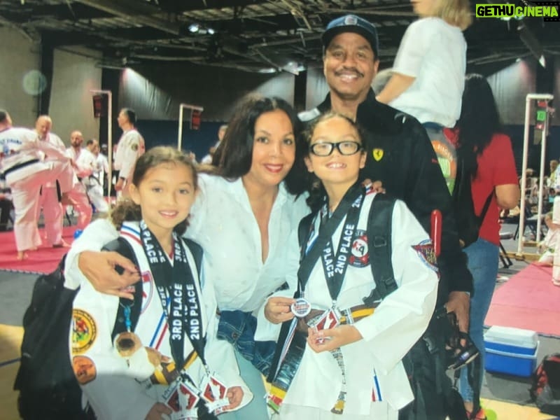 Marlon Jackson Instagram - Carol and I at the kids Taekowndo Tournament. Noah took 2nd Place in form and Sophia took 2nd place in form and 3rd place in combat sparring. #studypeace marlon jackson #bekind carol jackson