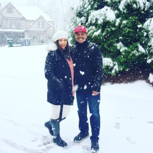 Marlon Jackson Instagram - We had a good amount of snow fall. 
#Carol and I enjoying the snow as it fall around us.
#bekind carol jackson #studypeace marlon jackson