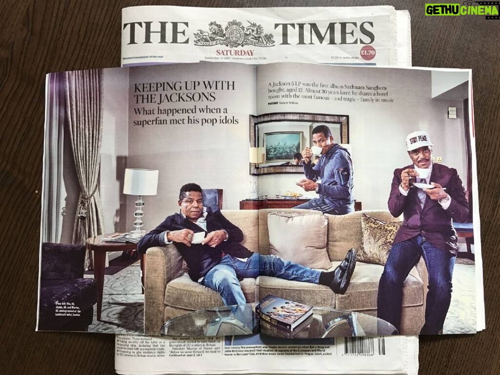 Marlon Jackson Instagram - A photo of the brothers and I we did for the London Times. The interview was for the release of our new book, entitled The Jacksons Legacy, covering photos for the pass years we've been entertainig. The release date is in October 2017 in several different countries. #bekind carol jackson #studypeace marlon jackson
