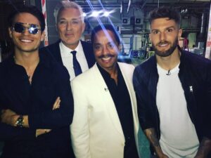 Marlon Jackson Instagram - Photo of me, Joey Essex, Martin Kemp, and Joel Dommet. ( Loose Men). There is a popular show in the UK, on ITV, called Loose Woman. It is a show like The View and The Real here in the US. We co-host the show  with the ladies, and they call us Loose Men to tie it in with the name of the show. I had a great time co hosting, everyone was a pleasure to work with. 
#bekind carol jackson #studypeace marlon jackson
