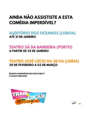 Marta Andrino Instagram - Esta é a nossa cara quando nos dizem “ainda não vi o Trair & Coçar”! 😲

🙌 Se ainda não tiveste a oportunidade de assistir a esta comédia incrível, na companhia deste elenco maravilhoso, faz swipe 💨 e descobre as datas disponíveis na cidade mais próxima! 

🎟️ Bilhetes disponíveis em @ticketlinept e locais habituais (corram, enquanto há! 🫨) 

#TrairECoçar #Teatro #Comédia #UAU #Plano6 #Lisboa #Porto #Leiria #Portugal