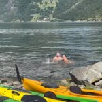 Marti Gould Cummings Instagram – Polar plunge in Norway with @trevordow