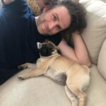 Megan Ganz Instagram - Happy 8 Year Anniversary to my favorite husband, pictured here snuggling with my favorite ham hock. 🥰 I love you both the most!