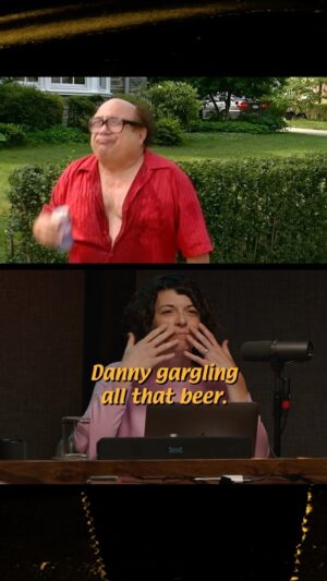 Megan Ganz Instagram - INTERVENTION! INTERVENTION! We hate to intervene on your otherwise boring Monday but WE’RE BACK WITH A NEW EPISODE! 

New ep, The Gang Gives Frank an Intervention, out now! Happy Sunny Monday, creeps and listeners!☀️🎧
#thesunnypodcast #newep #charlieday #glennhowerton #robmcelhenney #meganganz