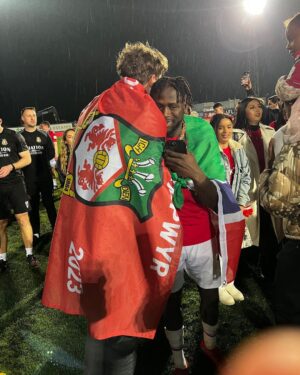 Megan Ganz Instagram - Super proud of my boy as he celebrates a hard won victory with all his favorite boys. #upthetown