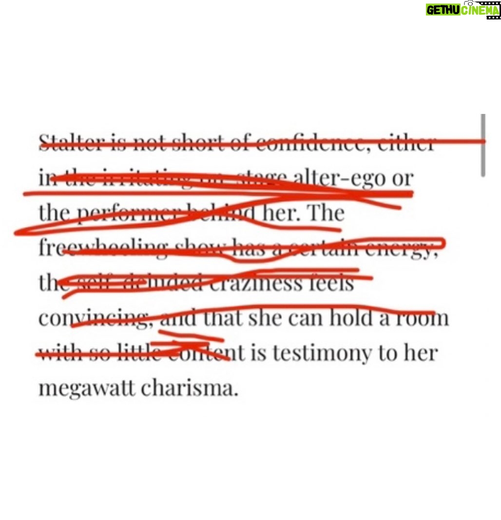 Megan Stalter Instagram - Thank you so much Chortle for this review I can’t begin to tell you how much I care ❤️⭐️❤️means the world to me! Swipe to see what The National had to say as well! Come see me tonight tickets in bio!!!