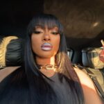 Megan Thee Stallion Instagram - Did a lil blueberry lip for the LV Fashion show 🫐🫐🫐 @revlon