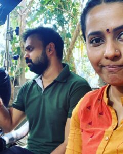Megha Thomas Instagram - A Fan Girl to Co Actor 🥂 Bheeman Kinnari 🌸 ♾️ Thank you @kunchacks Always great full ❤️