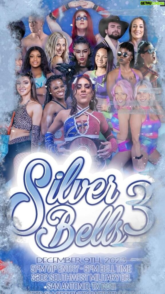 Melissa Cervantes Instagram - ⛄️ ❄️ 🎄#MPWSilverBells3 DECEMBER 9 ⛄️ ❄️ 🎄 ❄️ EXCITING MATCHES ❄️ ❄️TOY & KETTLE DRIVE ❄️ ❄️ SANTA!!! ❄️ ❄️ VIP PHOTO OPPORTUNITIES ❄️ AND MORE! LOCATION: Salvation Army Mission Corps, San Antonio VIP: 5 pm CST GA: 5:30 pm CST 🛎️: 6 pm CST Watch LIVE on @titlematchnetwork!! 🎟️: MissionProWrestling.com
