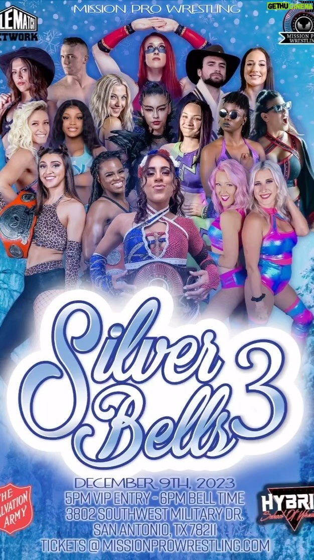 Melissa Cervantes Instagram - It’s is going time for #SilverBells3 this December 9th get your tickets! The link is in my story! Get your tickets at www.missionprowrestling.com #womenswrestling #prowrestling #sanantonio