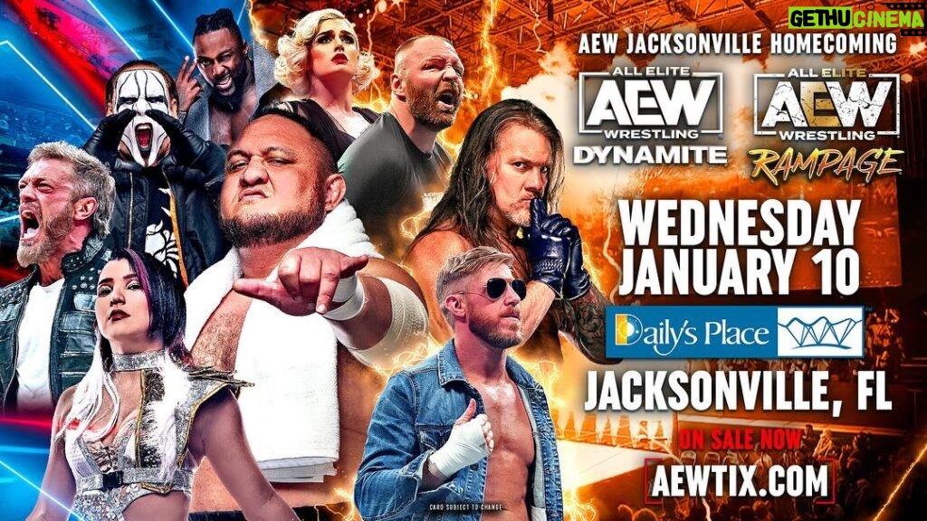 Melissa Cervantes Instagram - @aew is making its grand return to @dailysplace TONIGHT for #AEWDynamite #HOMECOMING! Catch the thrilling return of #AEWDynamite in Jacksonville, FL Broadcasting LIVE at 8pm ET/7pm CT on TBS!