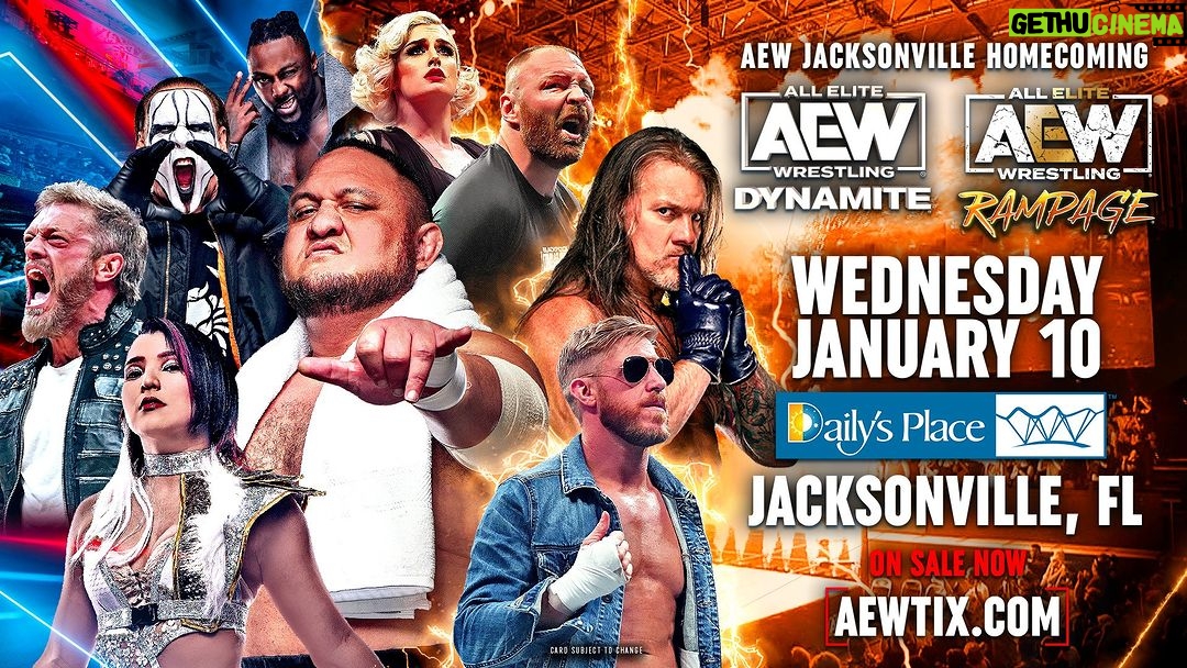 Melissa Cervantes Instagram - đĨđŠī¸ THUNDER STRIKES at #AEWDynamite! @aew đŠī¸đĨ We are back at @dailysplace THIS WEDNESDAY! Shoutout to @sammyguevara đ Jacksonville, FL - Get ready for an EPIC night! đ AEW Dynamite LIVE 1/10, 8pm ET/7pm CT on TBS! đē Tickets đī¸ http://AEWTIX.com - Let's ROCK this! đ #ThunderRosa #AEW
